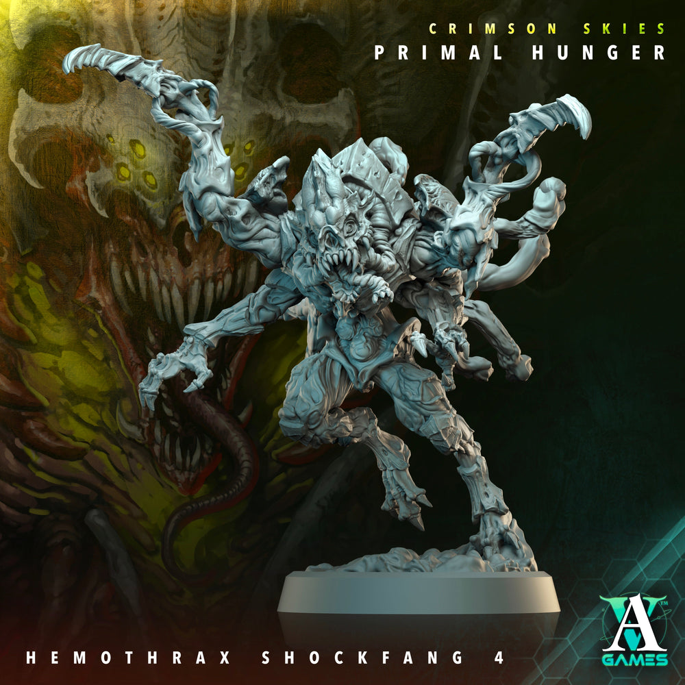 3D Printed Archvillain Games Crimson Skies Primal Hunger- Hemothrax Shockfang 28mm 32mm D&D (Online Only)