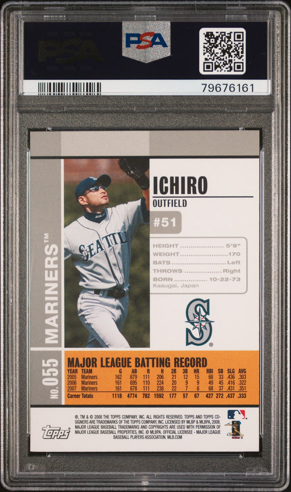 2008 TOPPS CO-SIGNERS ICHIRO SUZUKI  #55 - PSA 10 (Online Order Only)