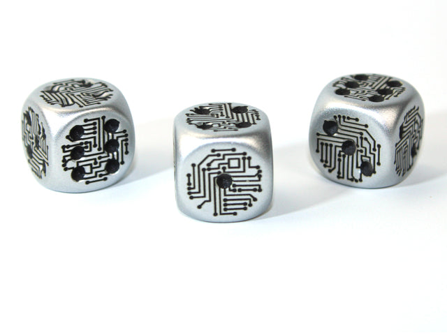 Aluminum Metal-Plated Over Plastic d6 Circuit Design 16mm Pipped (Online Only)