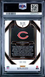 Graded 2024 Panini Select Caleb Williams #216 /499 Neon Green Shock Rookie RC Football Card PSA 9 Mint