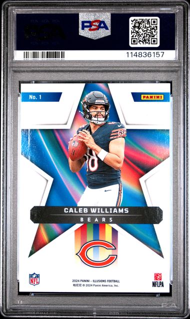 Graded 2024 Panini Illusions Caleb Williams #1 Shining Stars Rookie RC Football Card PSA 10 Gem Mint (ONLINE ORDER ONLY)