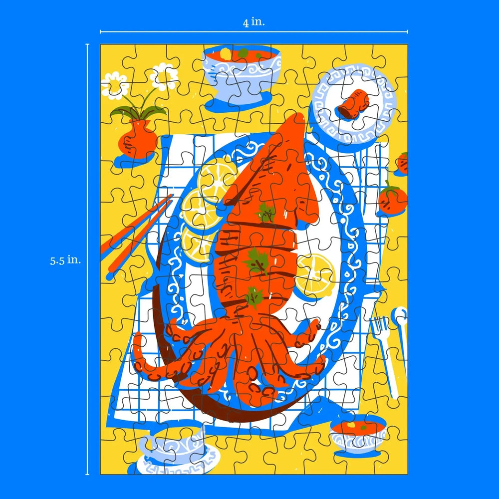 Calamari 99 Piece Mini Jigsaw Puzzle Puzzledly (ONLINE ORDER ONLY)