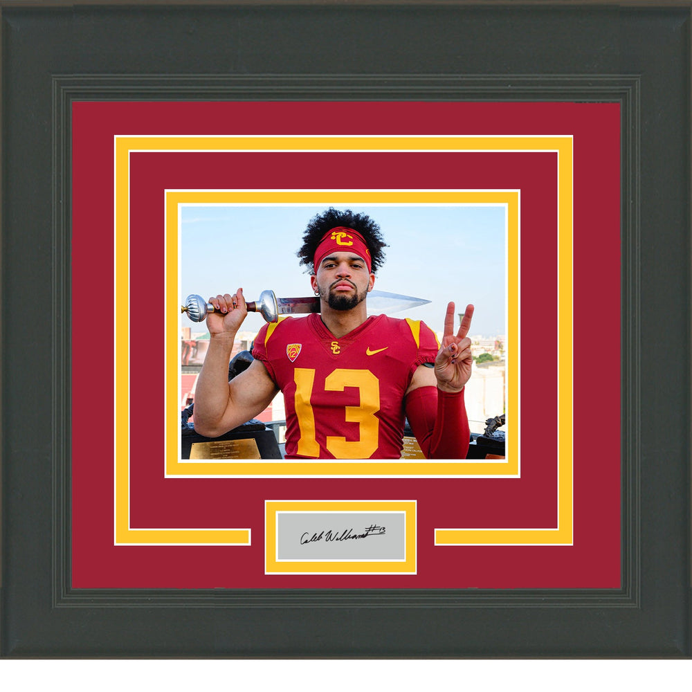Framed Caleb Williams Facsimile Laser Engraved Signature Auto USC Trojans 11x14 Football Photo (ONLINE ORDER ONLY)