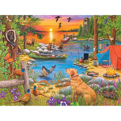 Camping at Sunset Cove 275 Large Piece Jigsaw Puzzle Cobble Hill (ONLINE ORDER ONLY)