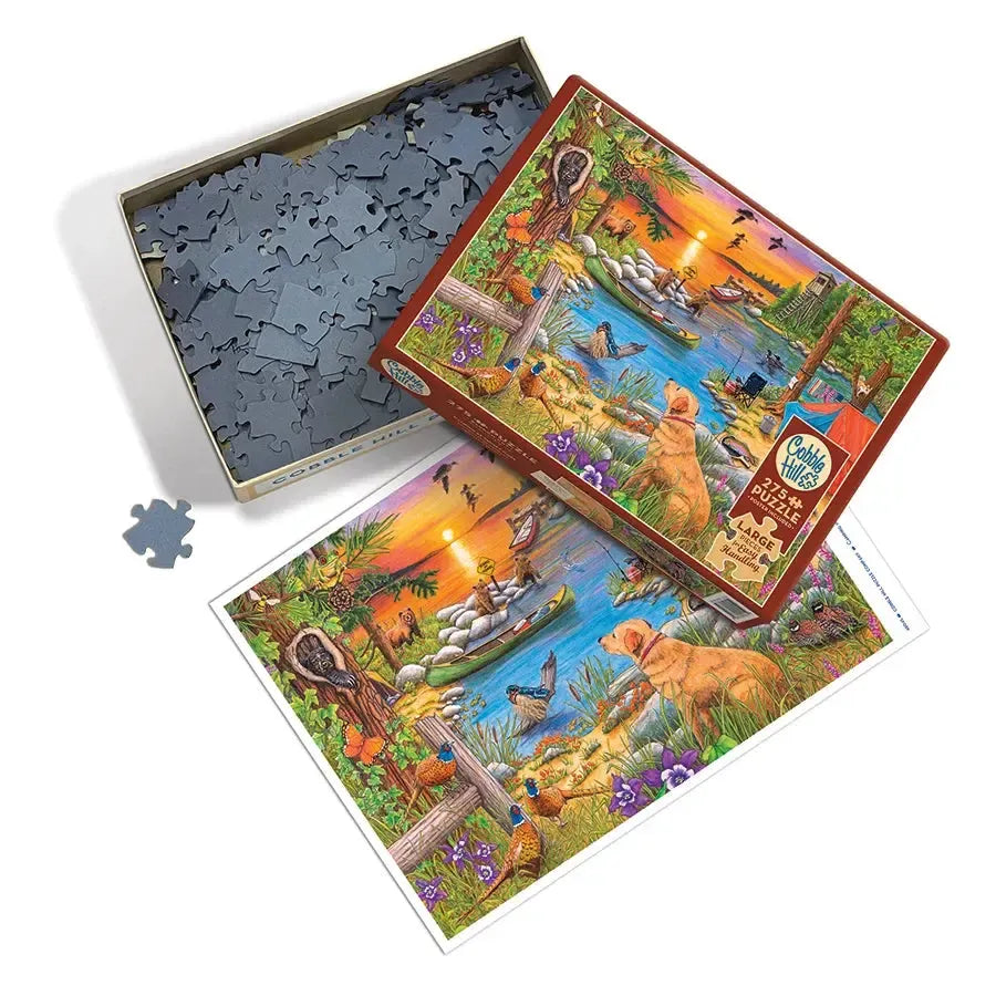 Camping at Sunset Cove 275 Large Piece Jigsaw Puzzle Cobble Hill (ONLINE ORDER ONLY)