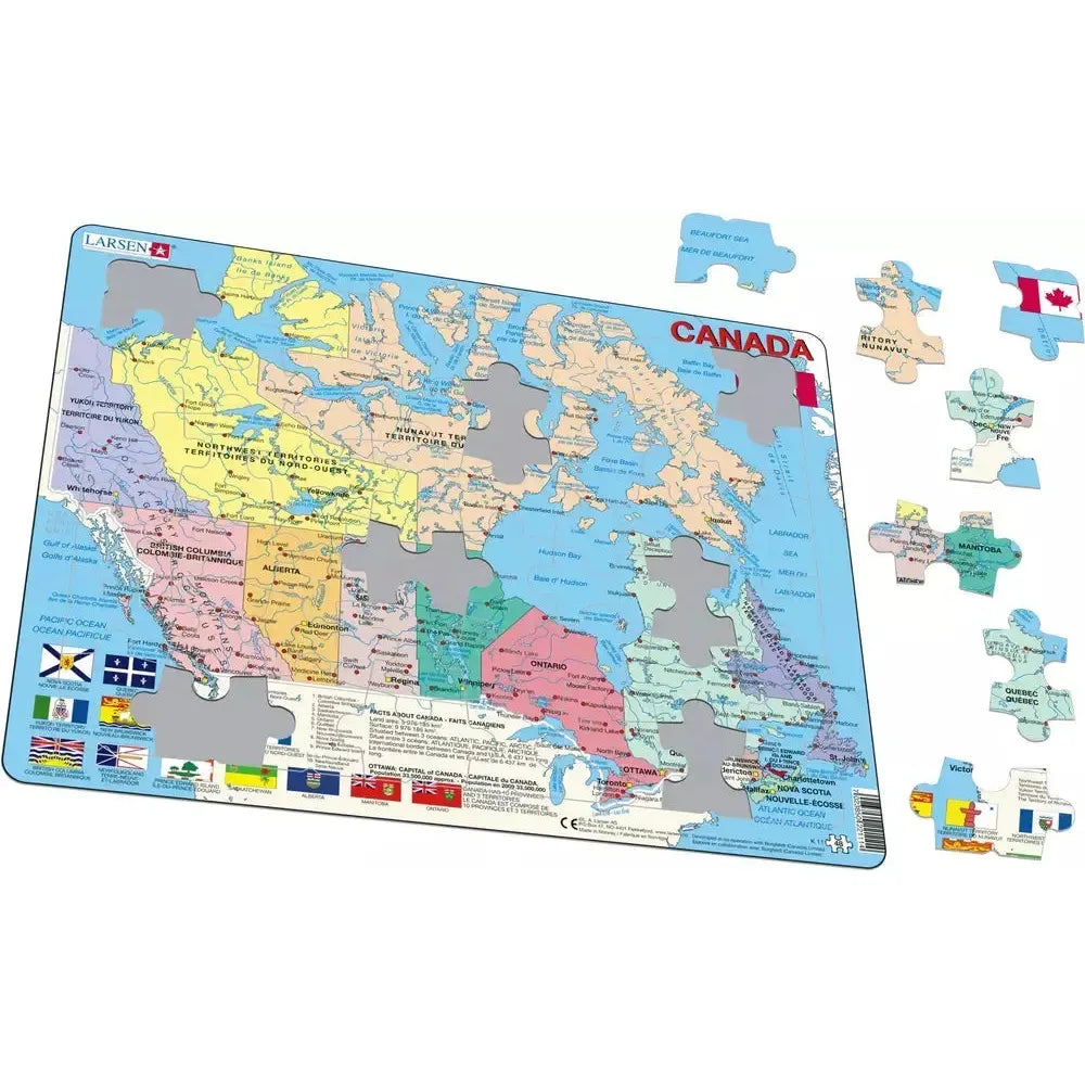 Canada Map 48 Piece Tray Jigsaw Puzzle Larsen (ONLINE ORDER ONLY)