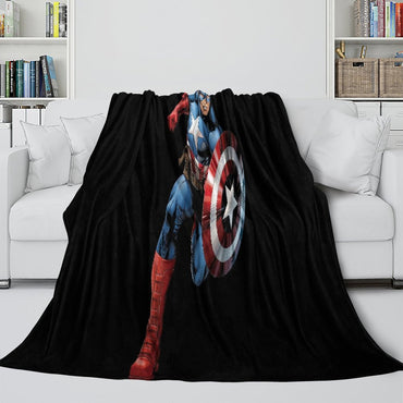 Captain America Blanket Pattern Flannel Kids Room Throw (ONLINE ORDER ONLY)