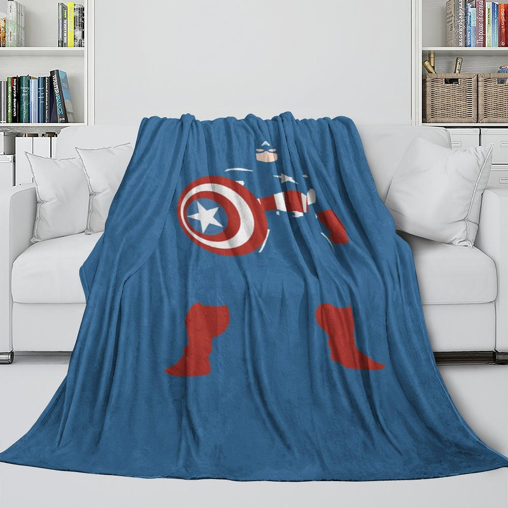 Captain America Blanket Pattern Flannel Kids Room Throw (ONLINE ORDER ONLY)