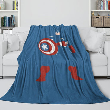 Captain America Blanket Pattern Flannel Kids Room Throw (ONLINE ORDER ONLY)