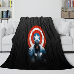 Captain America Blanket Pattern Flannel Kids Room Throw (ONLINE ORDER ONLY)