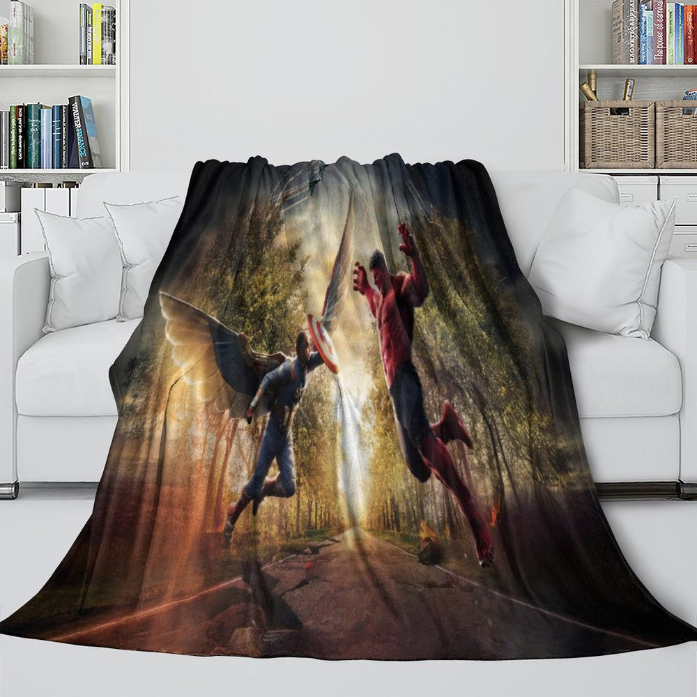Captain America Brave New World Blanket Flannel Throw Room Decoration (Online Order Only)
