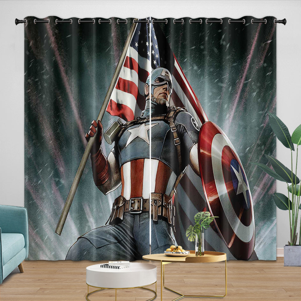Captain America Curtains Blackout Window Drapes Room Decoration (ONLINE ORDER ONLY)