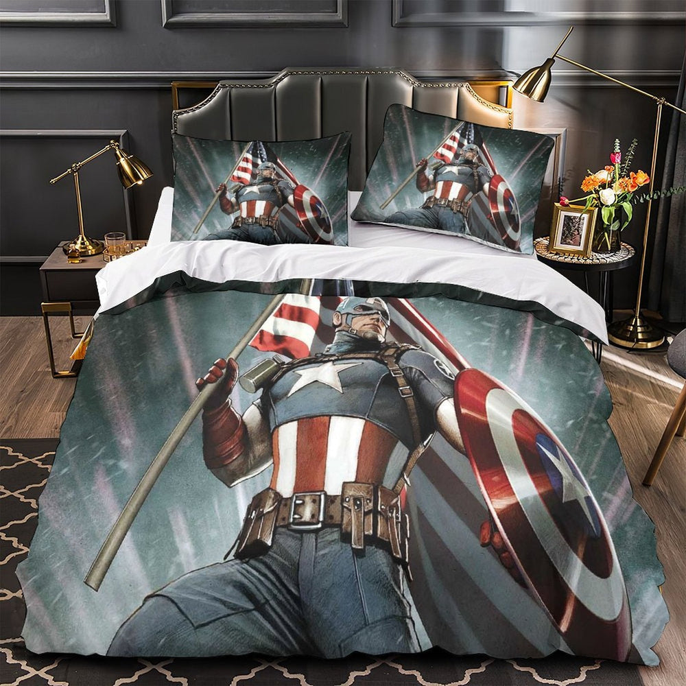 Captain America Duvet Cover Kids Room Bedding Set Without Filler (ONLINE ORDER ONLY)