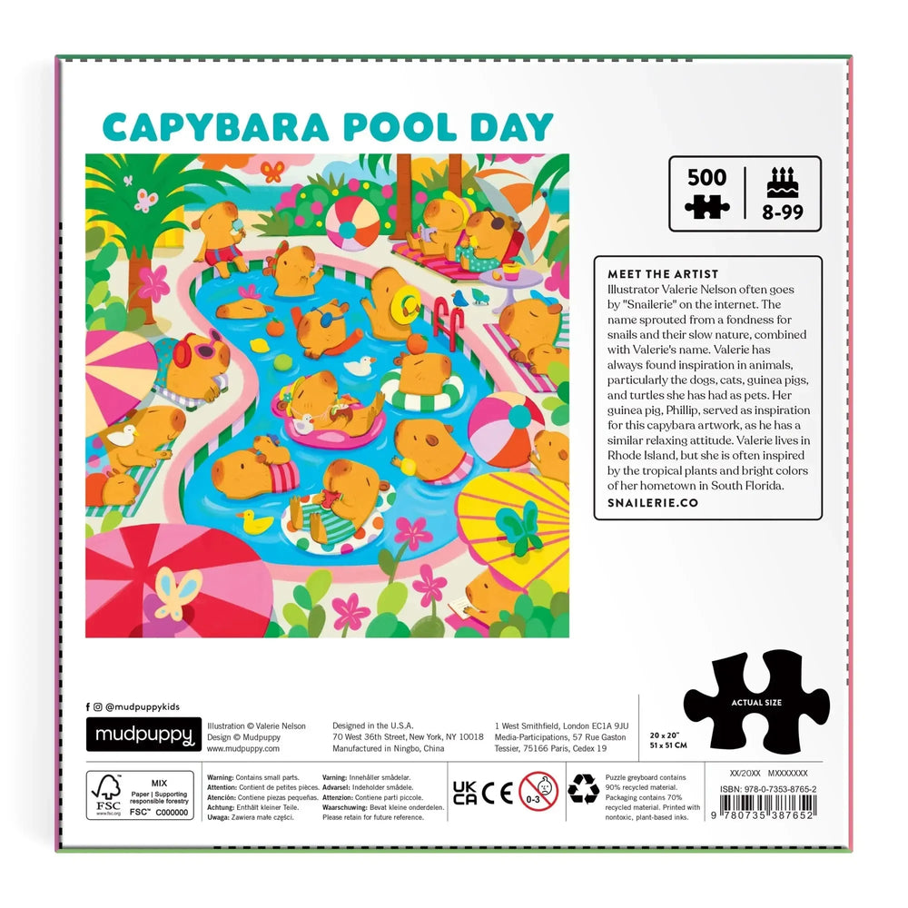 Capybara Pool Day 500 Piece Jigsaw Puzzle Mudpuppy (ONLINE ORDER ONLY)