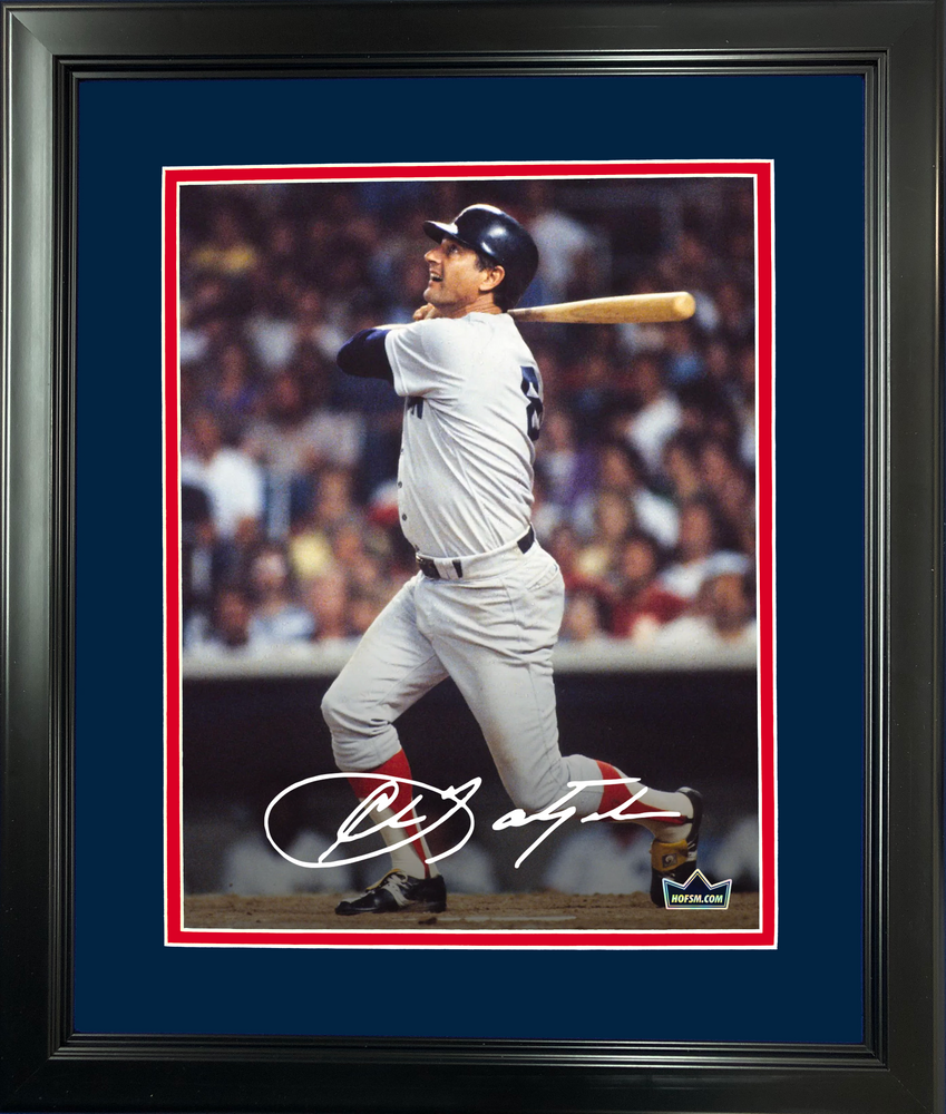 Framed Carl Yastrzemski Boston Red Sox Facsimile Laser Engraved Signature Auto 11"x14" Baseball Photo HOFSM Holo (ONLINE ORDER ONLY)