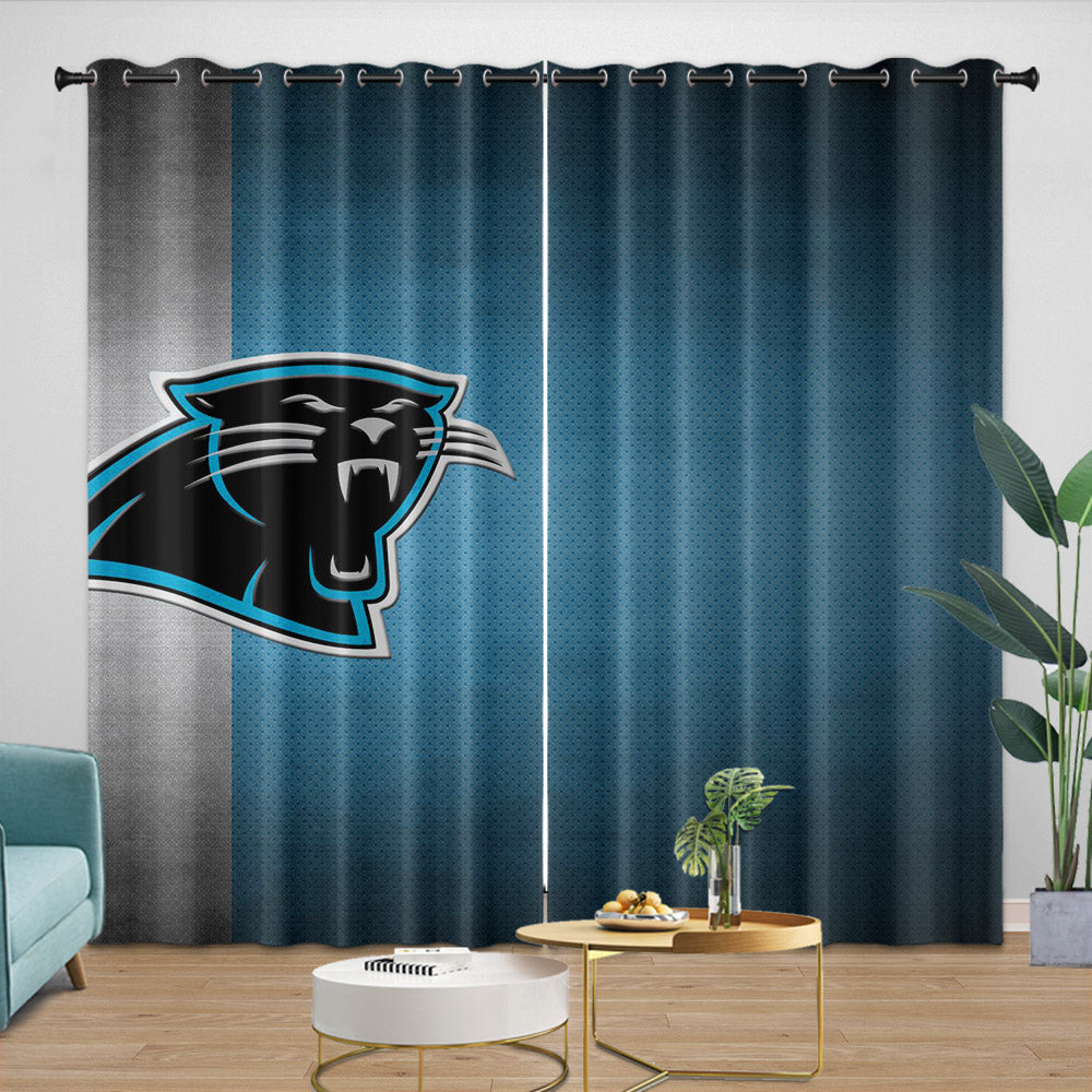Carolina Panthers Curtains Blackout Window Drapes Room Decoration (Online Order Only)