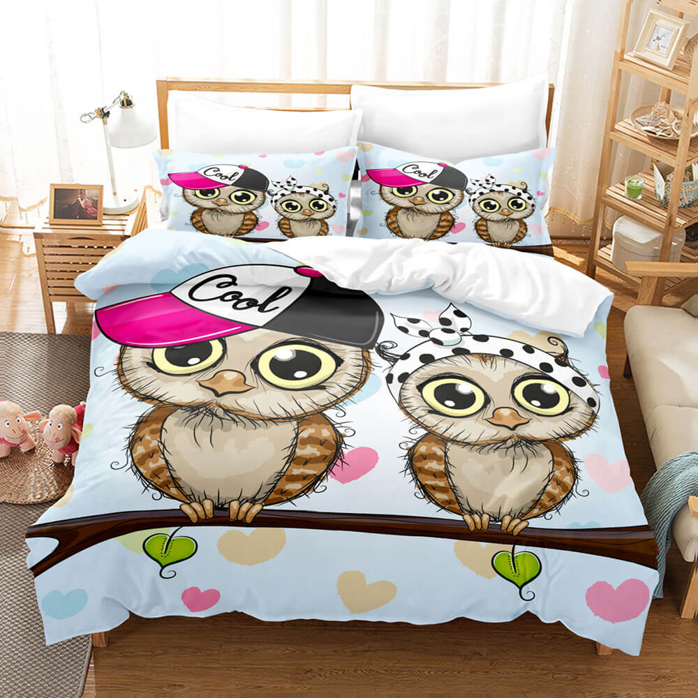 Cartoon Animals Owl Bedding Sets Quilt Cover Without Filler (Online Order Only)