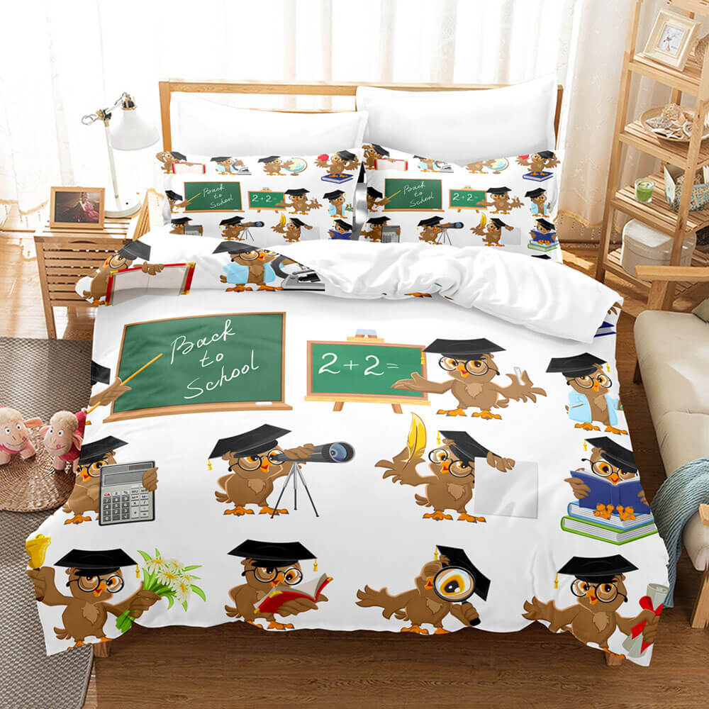 Cartoon Animals Owl Bedding Sets Quilt Cover Without Filler (Online Order Only)