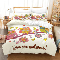 Cartoon Animals Owl Bedding Sets Quilt Cover Without Filler (Online Order Only)