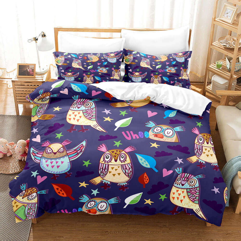 Cartoon Animals Owl Bedding Sets Quilt Cover Without Filler (Online Order Only)