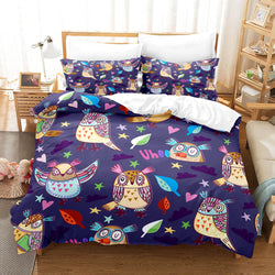 Cartoon Animals Owl Bedding Sets Quilt Cover Without Filler (Online Order Only)