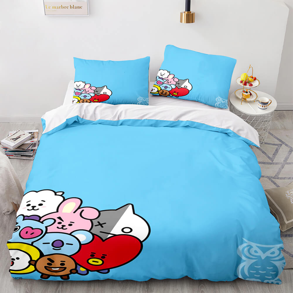 Cartoon BT21 BTS Butter Bedding Set Quilt Duvet Covers Bedding Sets (Online Order Only)