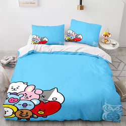 Cartoon BT21 BTS Butter Bedding Set Quilt Duvet Covers Bedding Sets (Online Order Only)