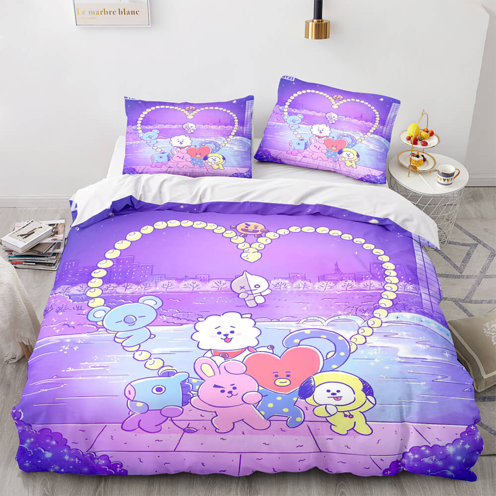 Cartoon BT21 BTS Butter Bedding Set Quilt Duvet Covers Bedding Sets (Online Order Only)