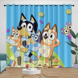 Cartoon Bluey Curtains Pattern Blackout Window Drapes (ONLINE ORDER ONLY)