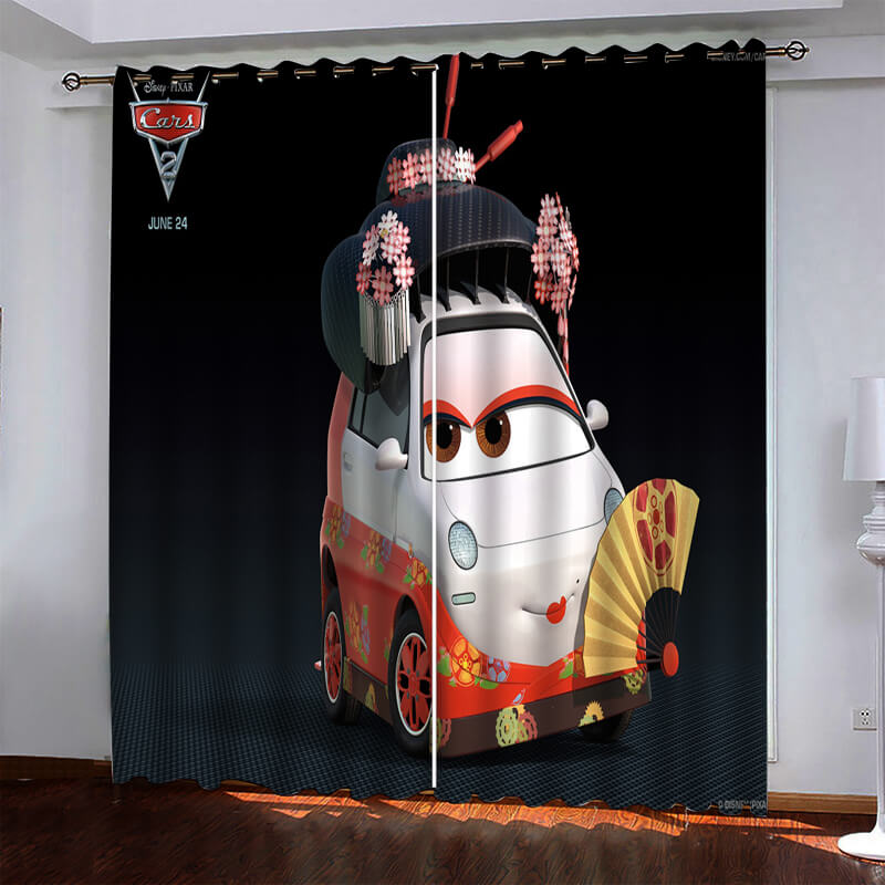 Cartoon Cars Pattern Curtains Pattern Blackout Window Drapes (Online Order Only)
