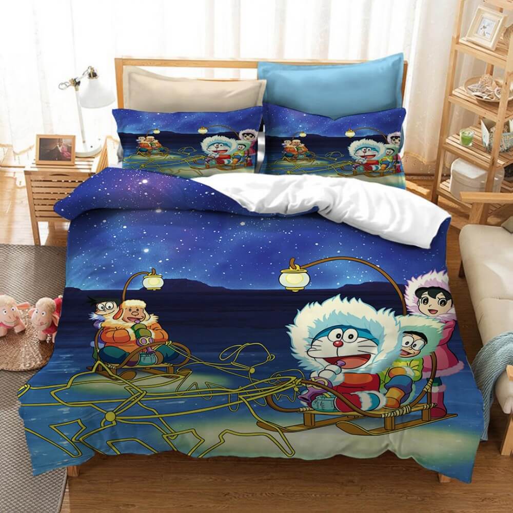 Cartoon Doraemon Cosplay Bedding Set Quilt Covers Room Decoration (Online Order Only)