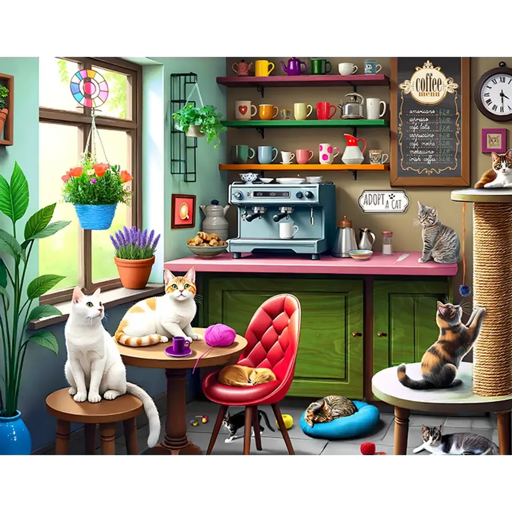 Cat Café 500 Piece Jigsaw Puzzle Springbok (ONLINE ORDER ONLY)
