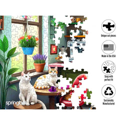 Cat Café 500 Piece Jigsaw Puzzle Springbok (ONLINE ORDER ONLY)