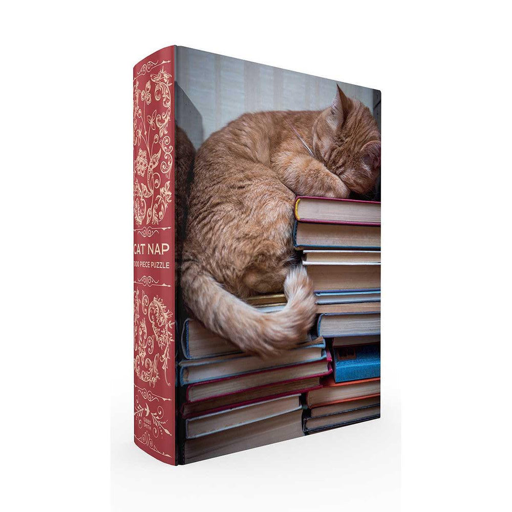 Cat Nap in Book Box 1000 Piece Jigsaw Puzzle Gibbs Smith (ONLINE ORDER ONLY)