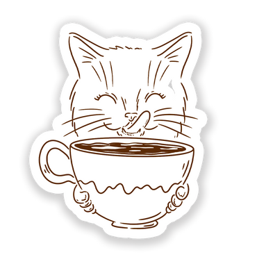 Cat Drinking Sticker (Online Order Only)