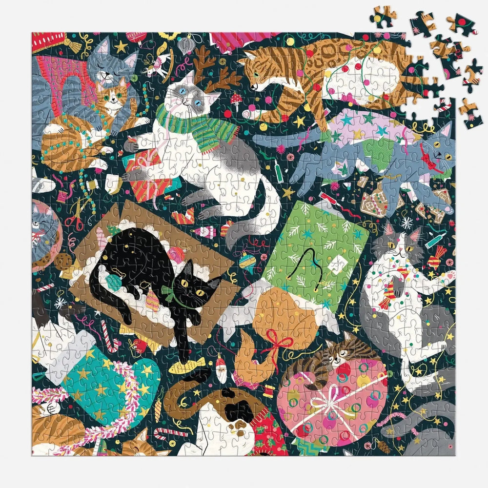 Catmas Chaos 500 Piece Jigsaw Puzzle Galison (ONLINE ORDER ONLY)