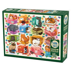 Cats vs Puzzles 1000 Piece Jigsaw Puzzle Cobble Hill (ONLINE ORDER ONLY)