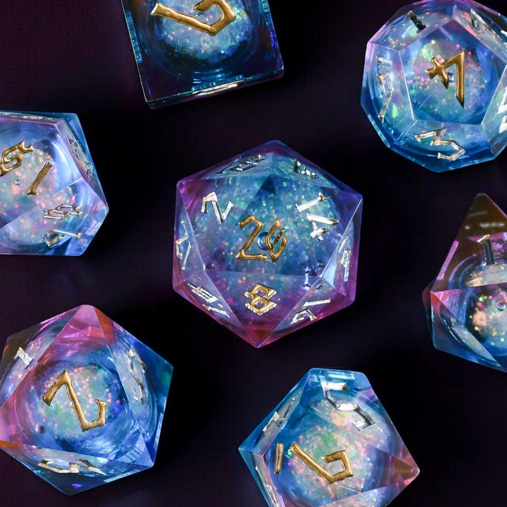Pre-Order || Celestial Galaxy Liquid Core Dice Set