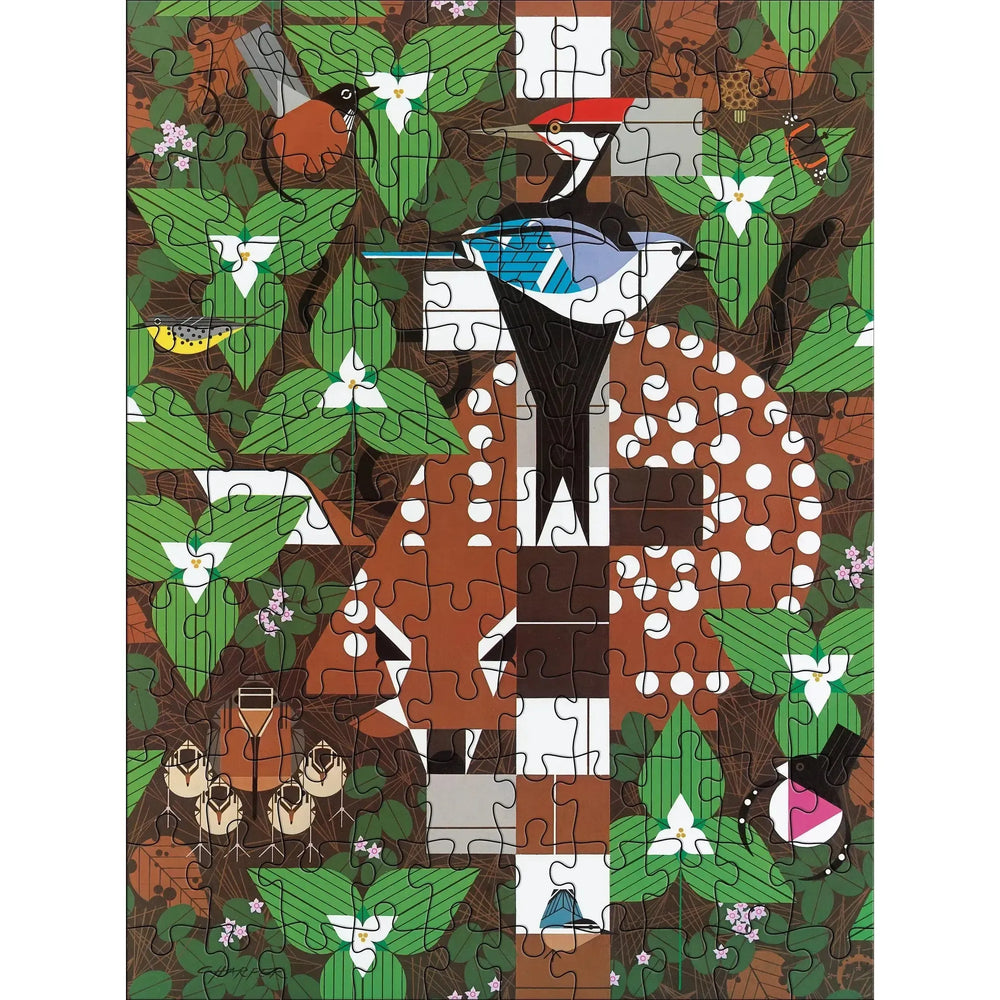 Charley Harper Set of 2 120 Piece Double-Sided Jigsaw Puzzle Pomegranate (ONLINE ORDER ONLY)