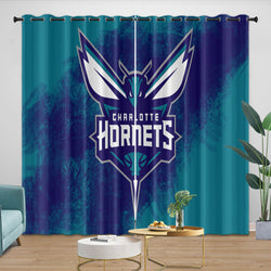 Charlotte Hornets Curtains Blackout Window Drapes Room Decoration (Online Order Only)