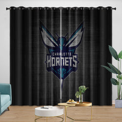 Charlotte Hornets Curtains Blackout Window Drapes Room Decoration (Online Order Only)