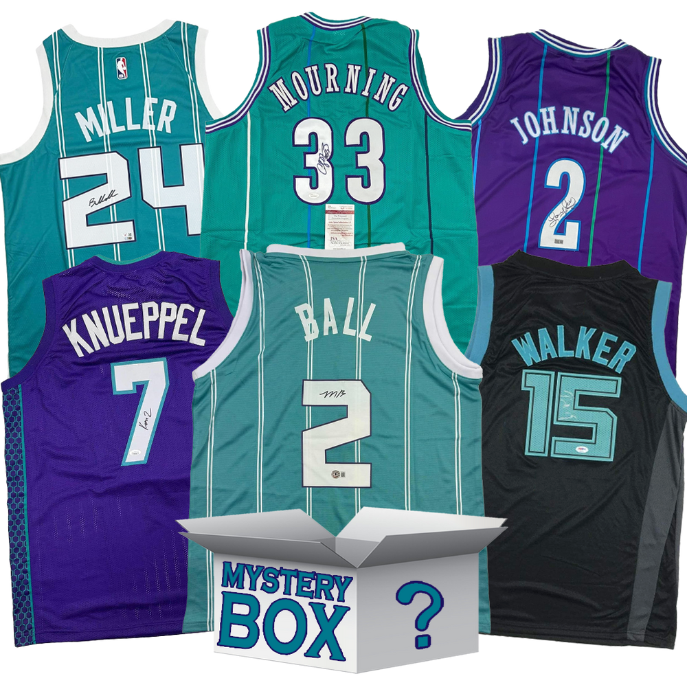 Autographed/Signed Charlotte Basketball Jersey Mystery Box with PSA JSA or Beckett COA