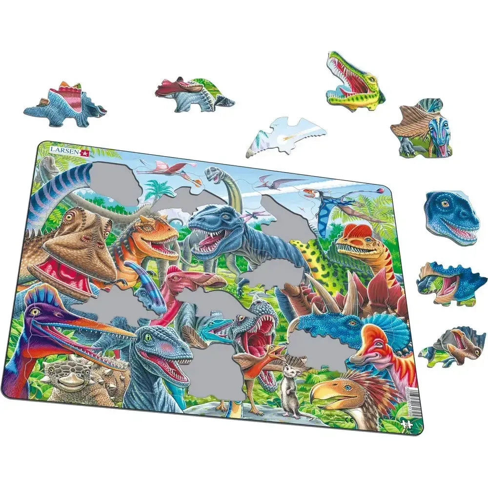 Cheerful Dinosaurs Selfie 43 Piece Tray Jigsaw Puzzle Larsen (ONLINE ORDER ONLY)
