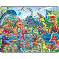 Cheerful Dinosaurs Selfie 43 Piece Tray Jigsaw Puzzle Larsen (ONLINE ORDER ONLY)
