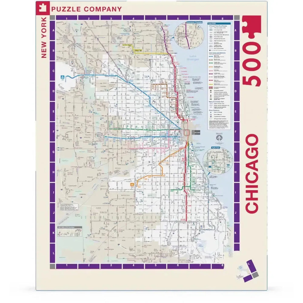 Chicago Subway Transit Map CTA 500 Piece Jigsaw Puzzle NYPC (ONLINE ORDER ONLY)