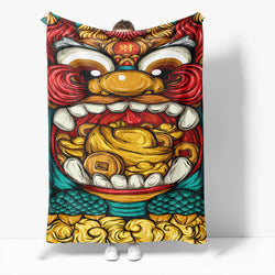 Chinese National Tide Elements Flannel Fleece Throw Blanket (Online Order Only)