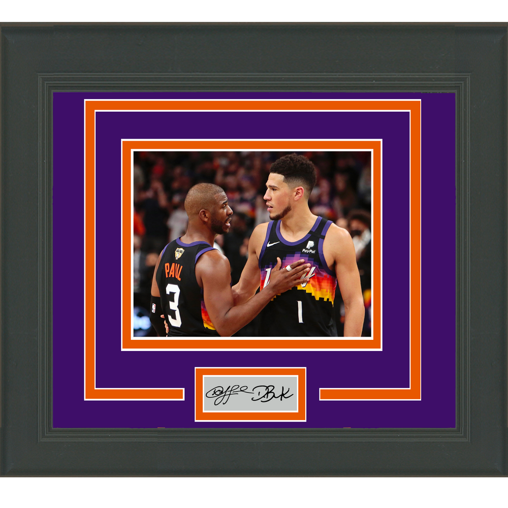 Framed Devin Booker Chris Paul Dual Facsimile Laser Engraved Signature Auto Phoenix Suns 11x14 Basketball Photo (ONLINE ORDER ONLY)