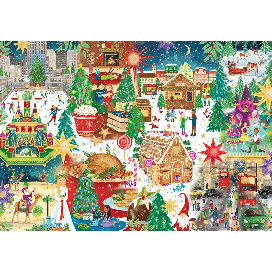 Christmas Around the World 500 Piece Jigsaw Puzzle Gibsons (ONLINE ORDER ONLY)