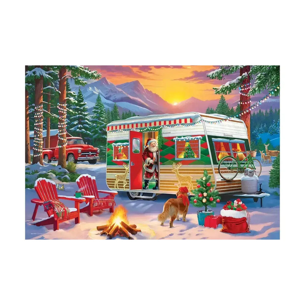 Christmas Camping Trailer 550 Piece Jigsaw Puzzle in Tin Eurographics (ONLINE ORDER ONLY)