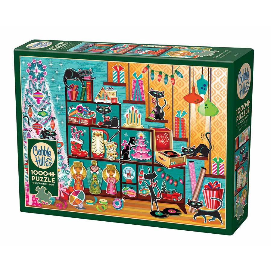 Christmas Cats 1000 Piece Jigsaw Puzzle Cobble Hill (ONLINE ORDER ONLY)